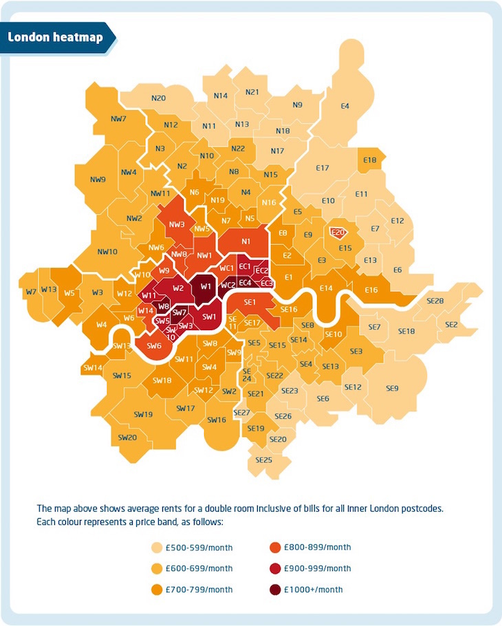Rent In London london heatmap