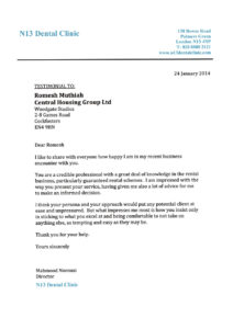 Dental testimonial for Central Housing Group