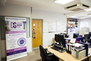 Inside the Central Housing Group offices in Cockfosters, Hertfordshire