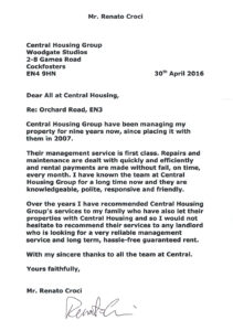 Renato Croci testimonial Central Housing Group