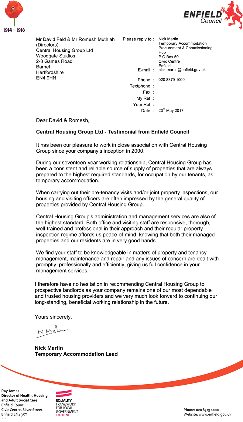 Enfield Council housing management services