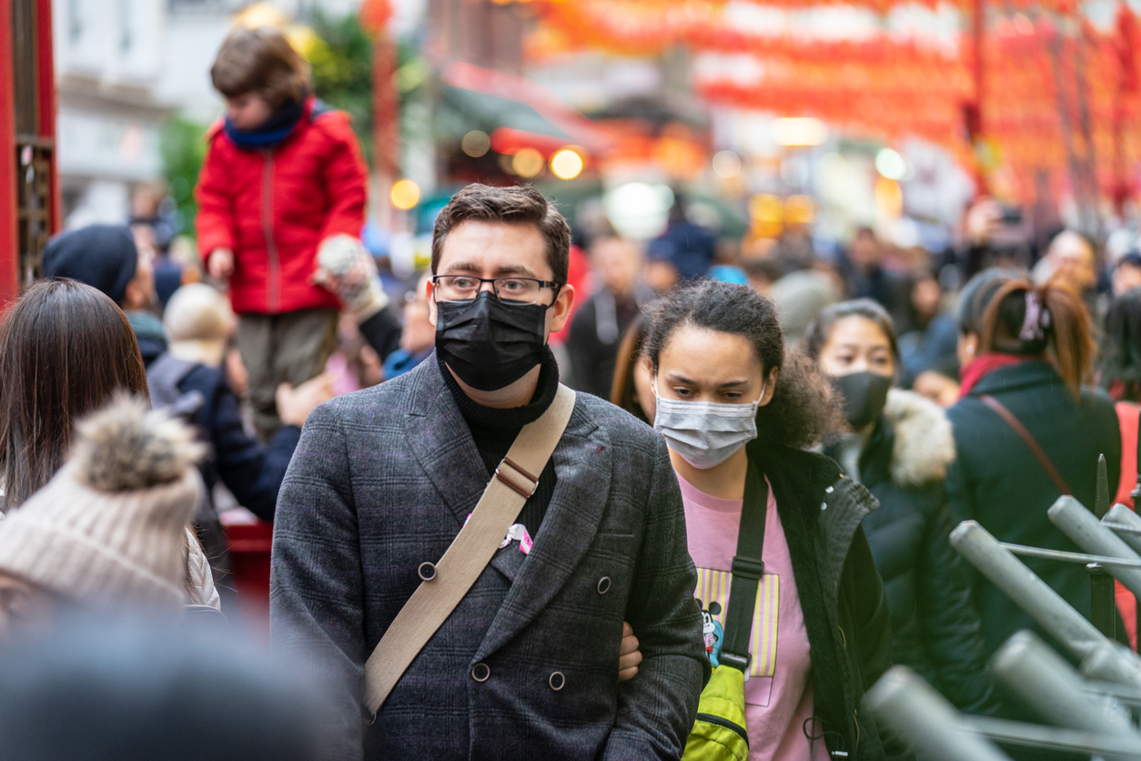 People wearing a face masks