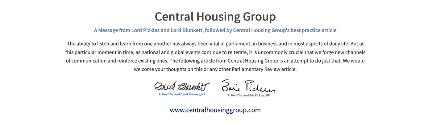The Parliamentary Review Footnote Central Housing Group